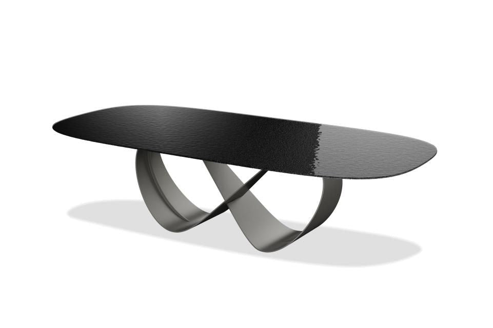 Wave 110" Dining Table In Black Modern