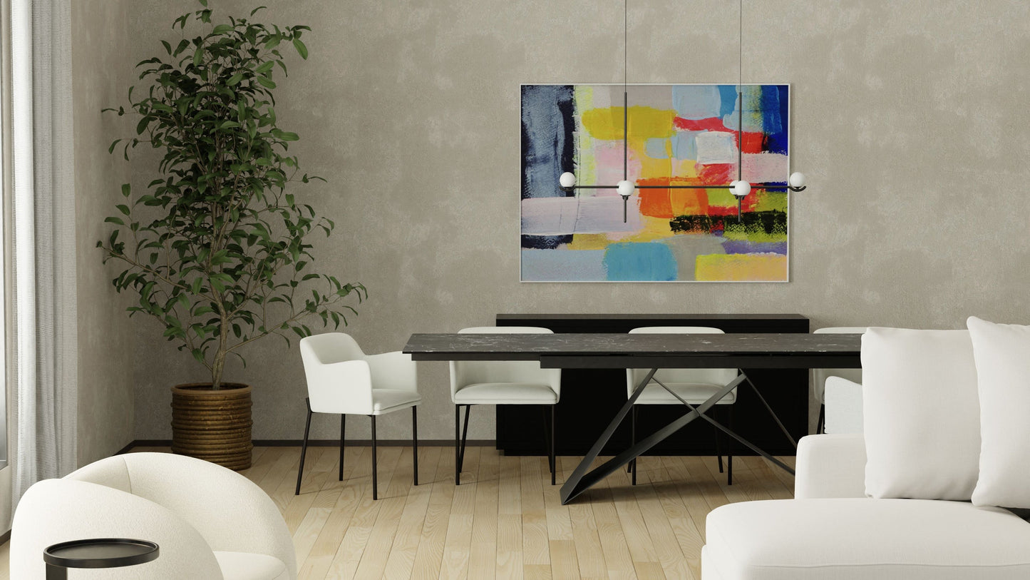 The W Double Extension Dining Table In Slate