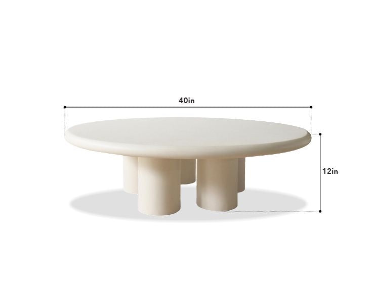 Elephant Coffee Table In Round Ivory Tusk