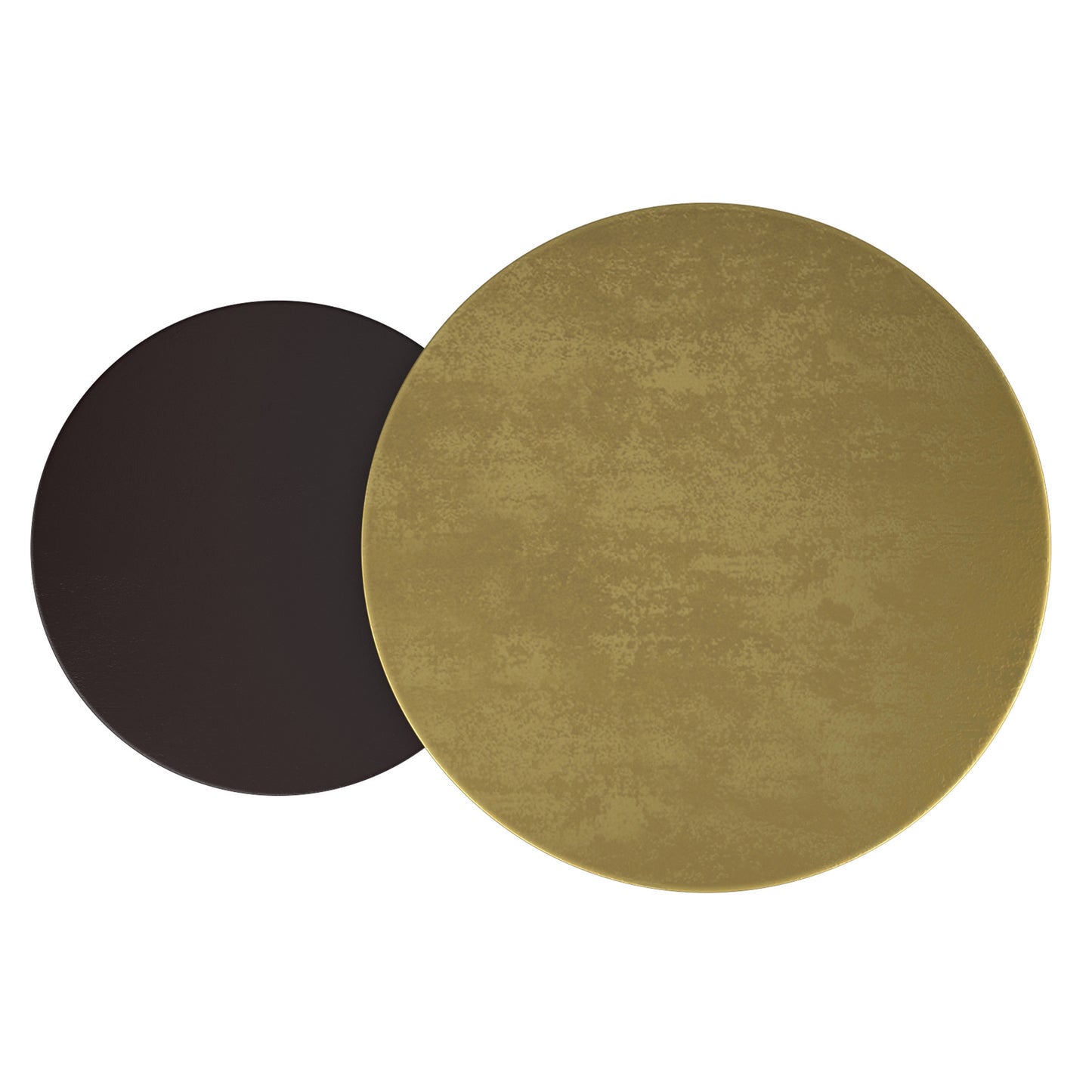 Adira 2pc Round Coffee Table Set In Antique Gold And Black