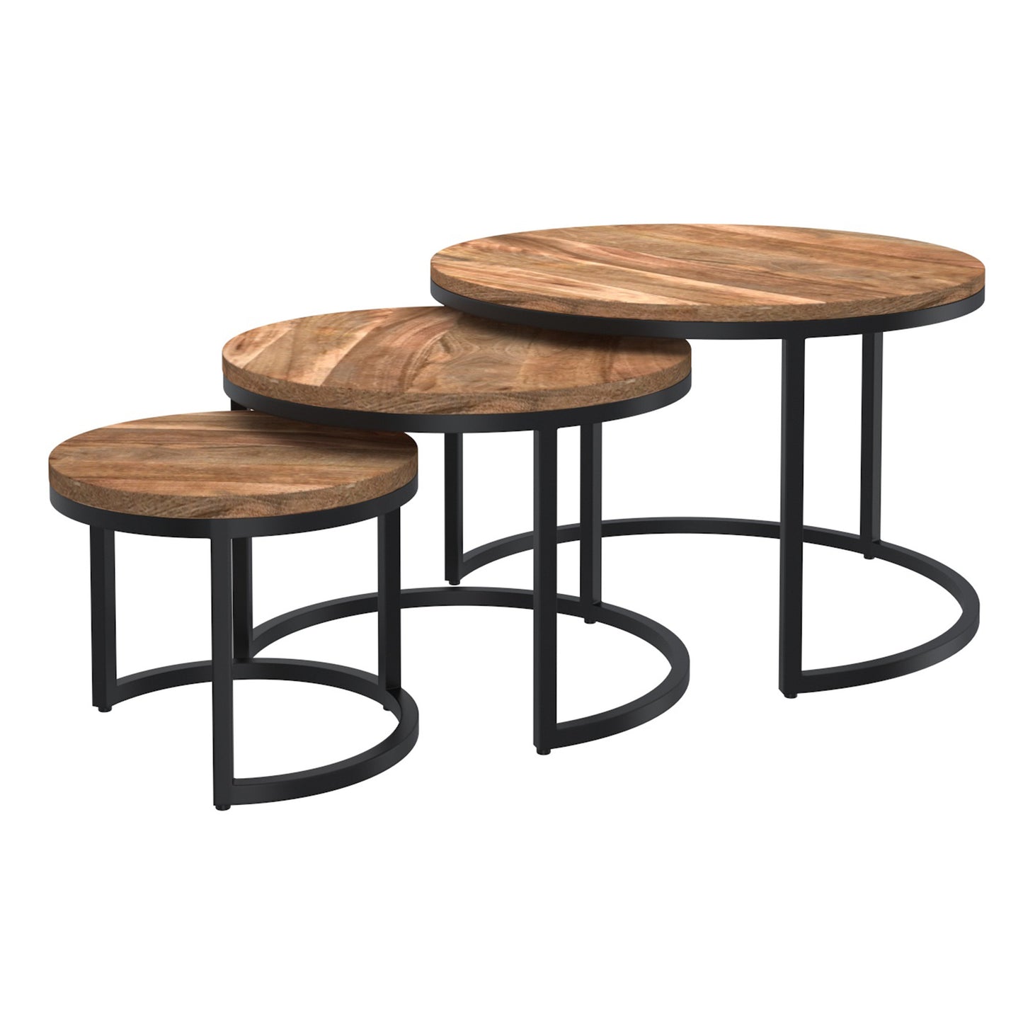 Darsh 3pc Coffee Table Set In Natural And Black