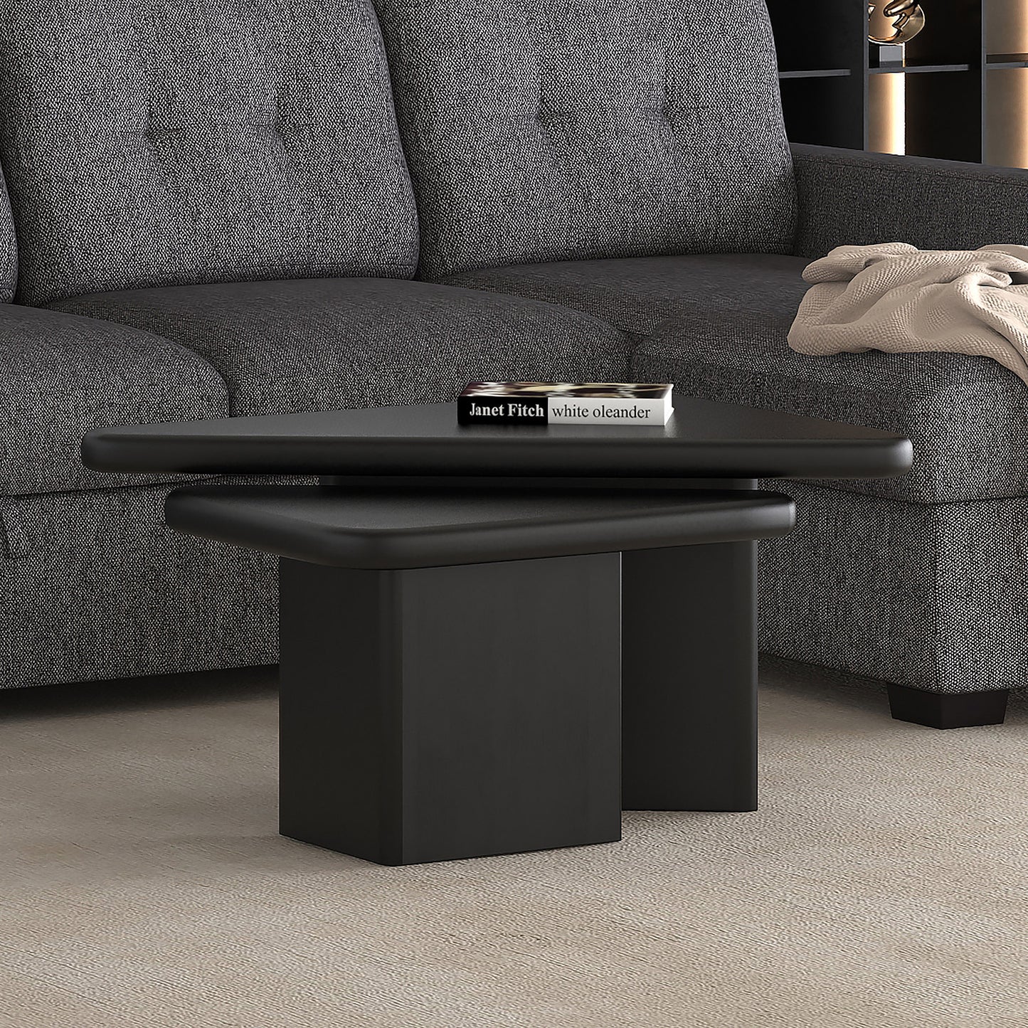 Draco 2pc Coffee Table Set In Black