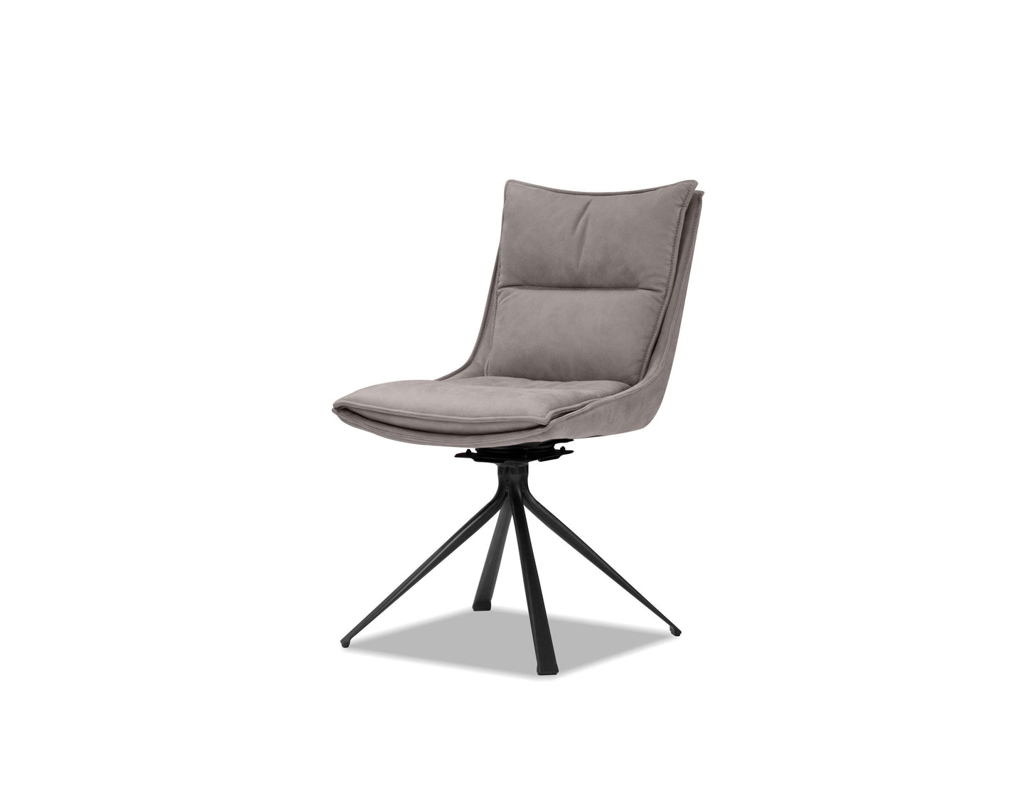 Puccini Swivel Dining Chair In Rhino Ultrasuede