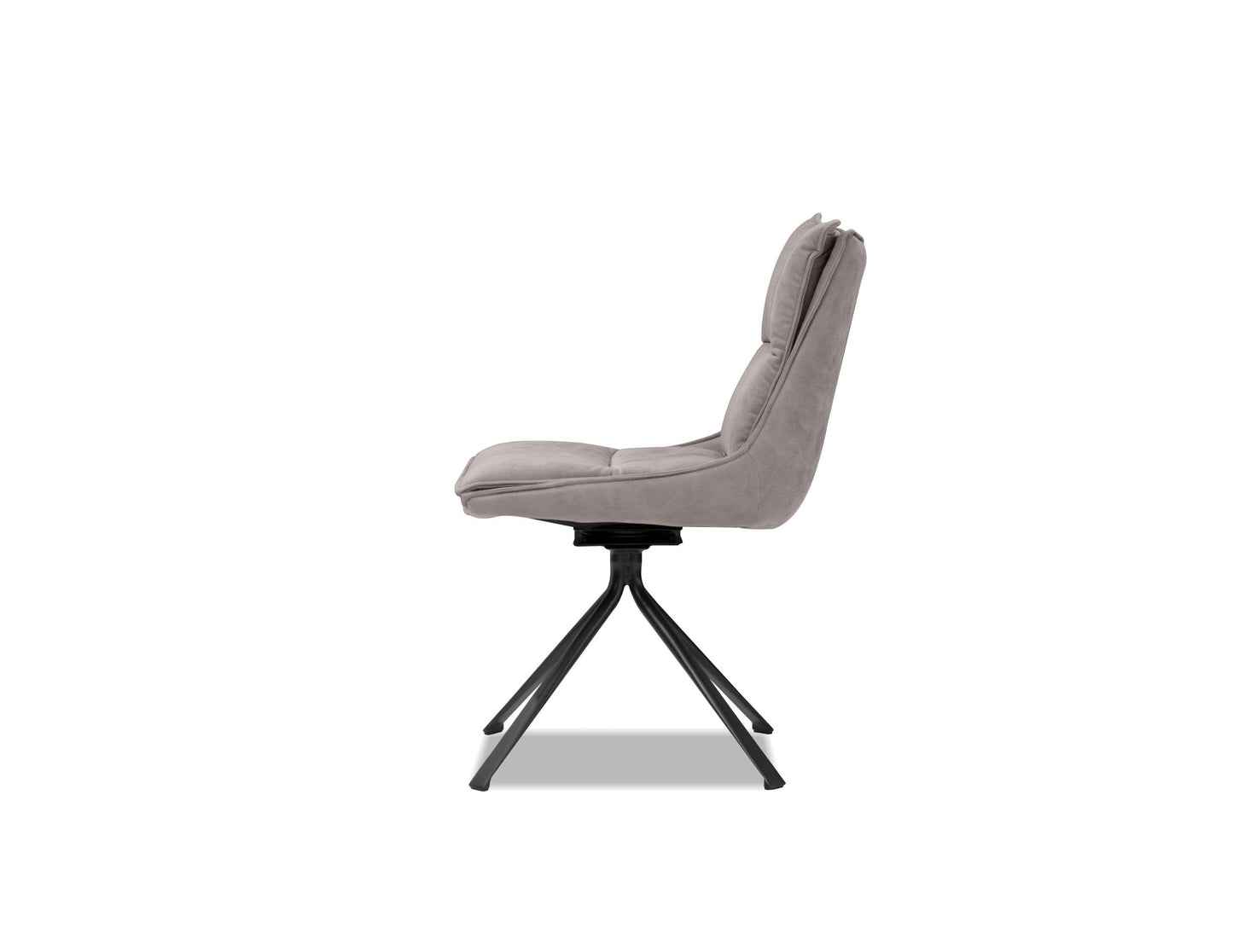 Puccini Swivel Dining Chair In Rhino Ultrasuede