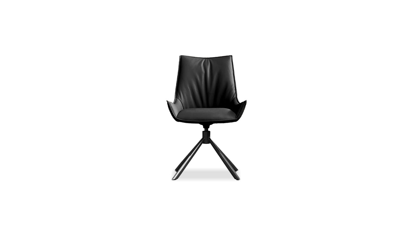 Giulia swivel dining chair in black