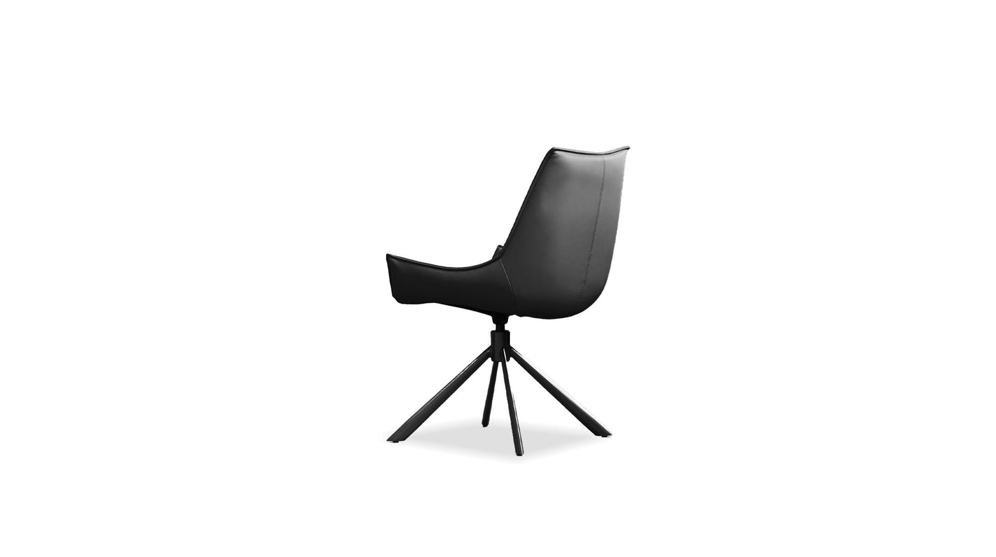 Giulia swivel dining chair in black