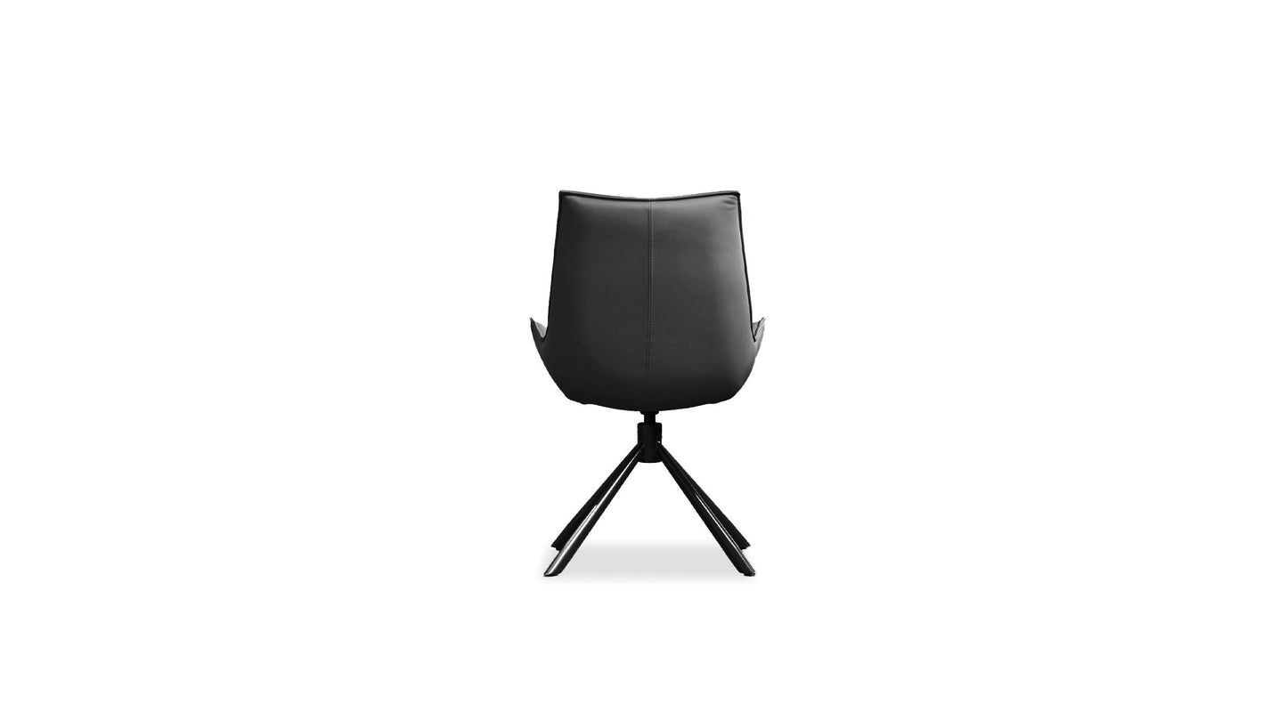 Giulia swivel dining chair in black