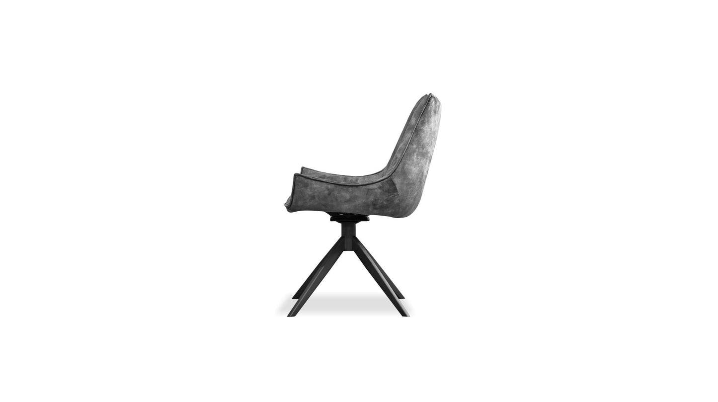Giulia Swivel Dining Chair In Anthracite