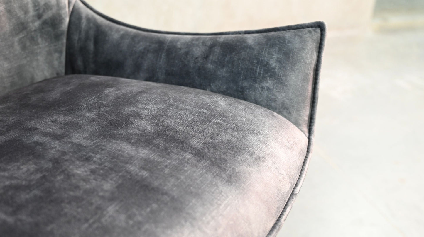 Giulia Swivel Dining Chair In Anthracite