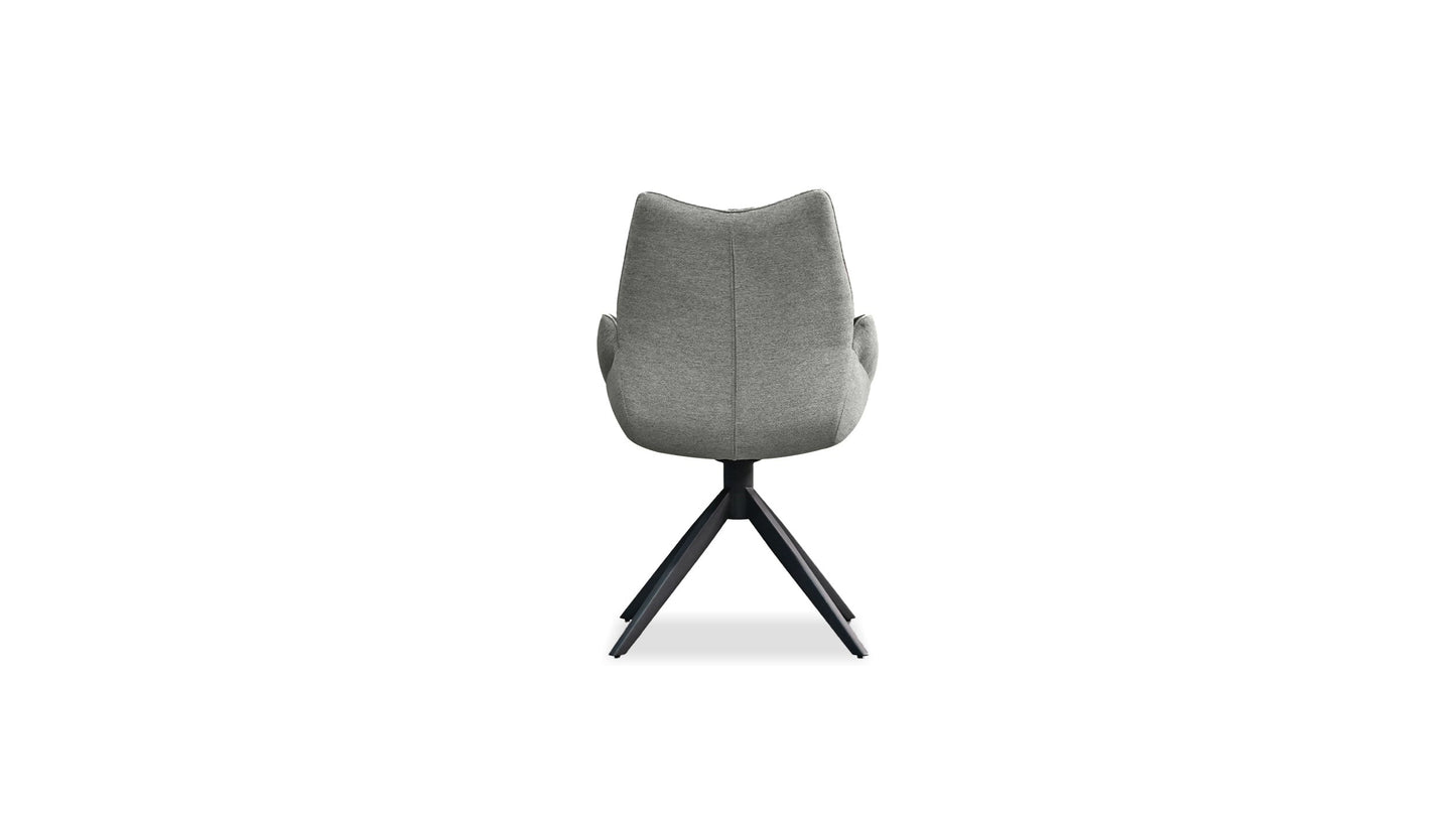 Gian swivel armchair chair in midnight grey leatherette / grey