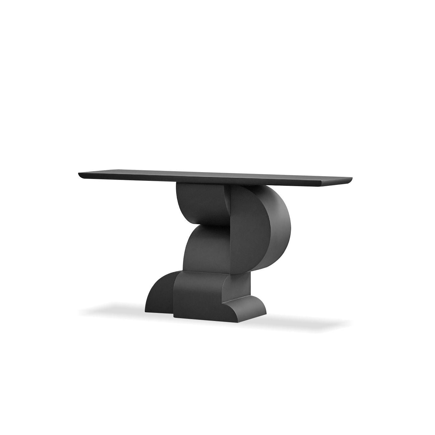 Orla Console Table In Textured Black