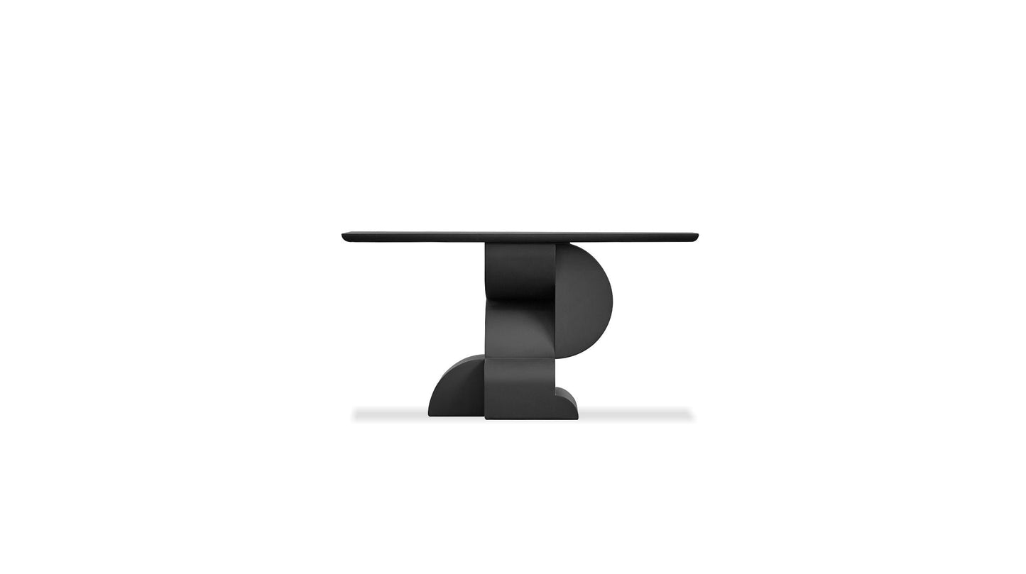 Orla Console Table In Textured Black