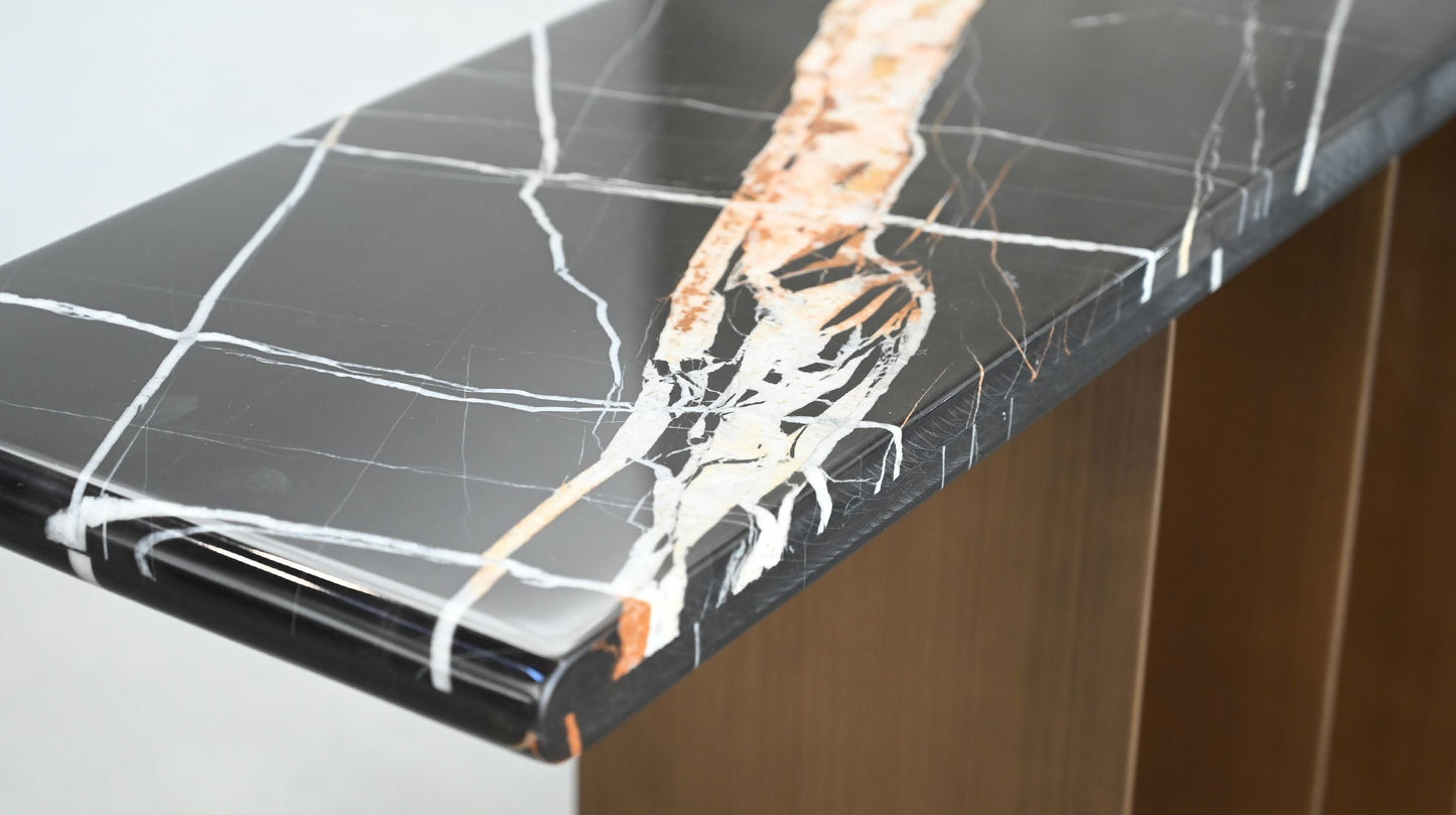 Socle Console Table In Polished Laurent Black