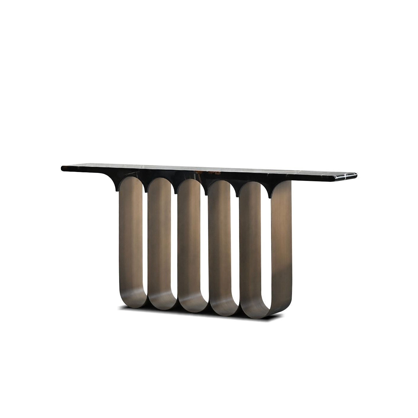 Socle Console Table In Polished Laurent Black