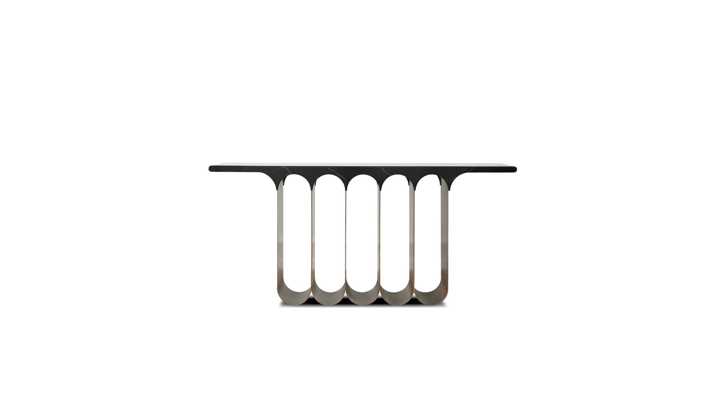 Socle Console Table In Polished Laurent Black