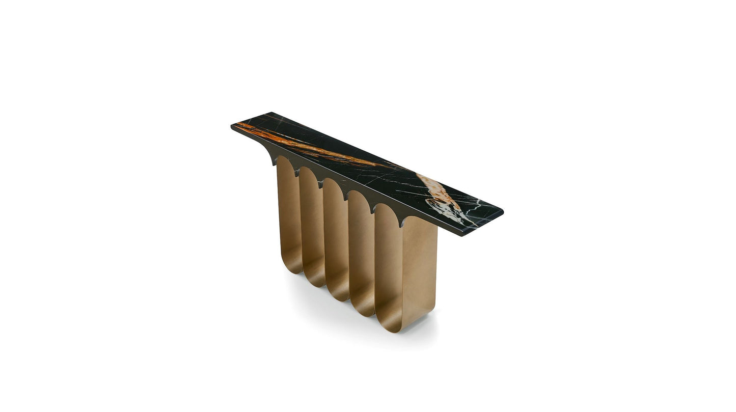 Socle Console Table In Polished Laurent Black