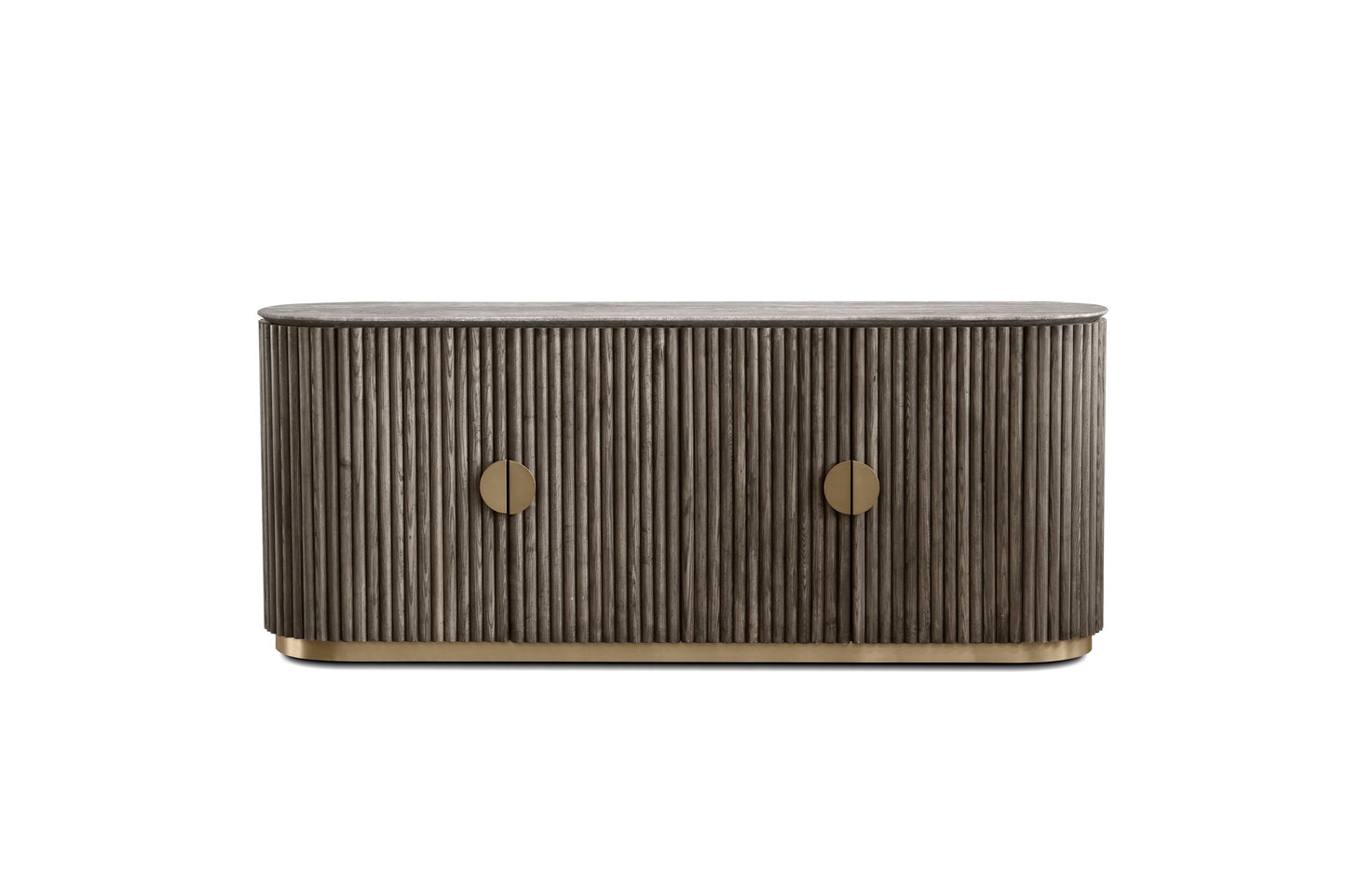 Koii Sideboard In Silver Grey Travertine