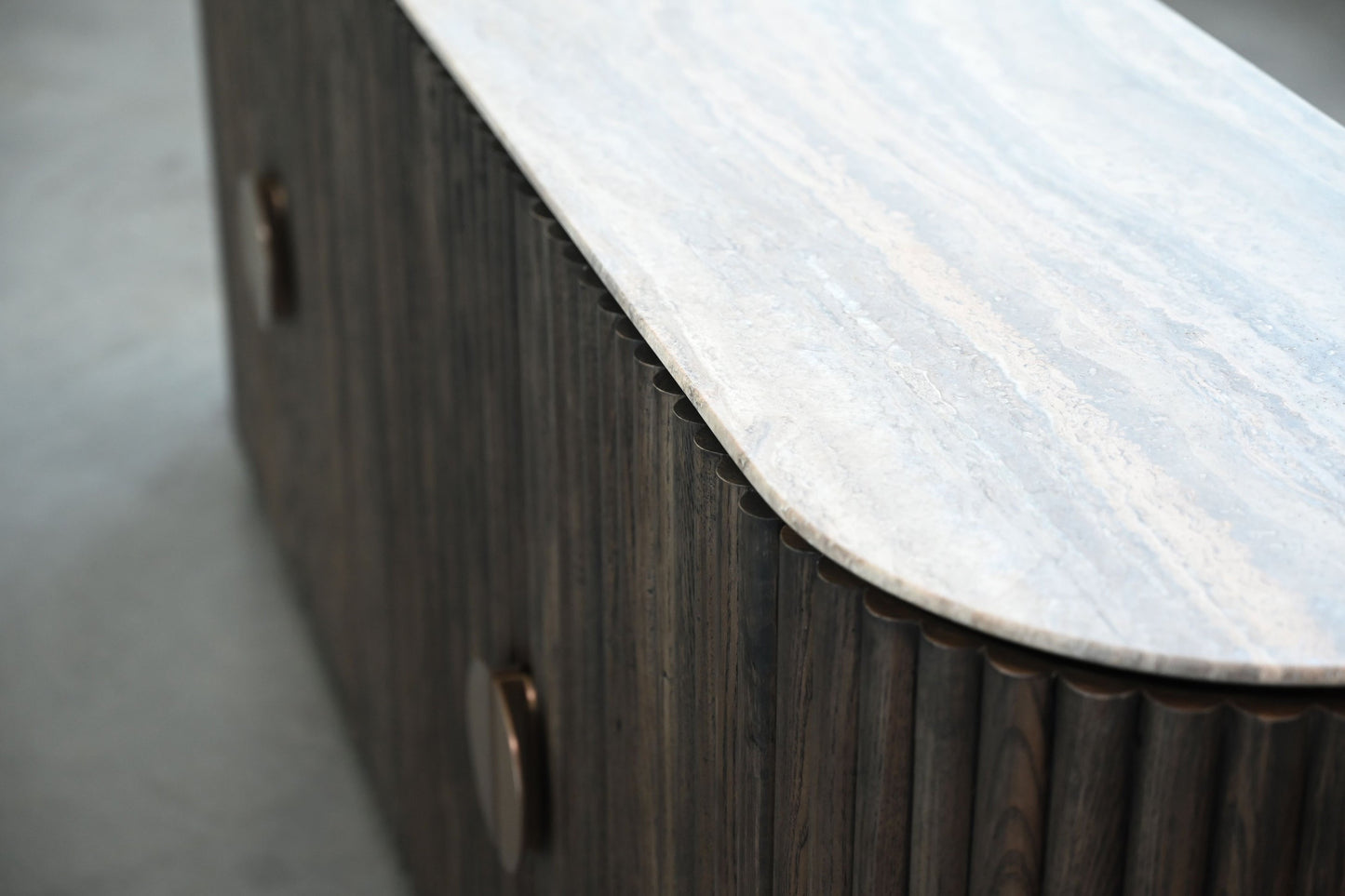 Koii Sideboard In Silver Grey Travertine