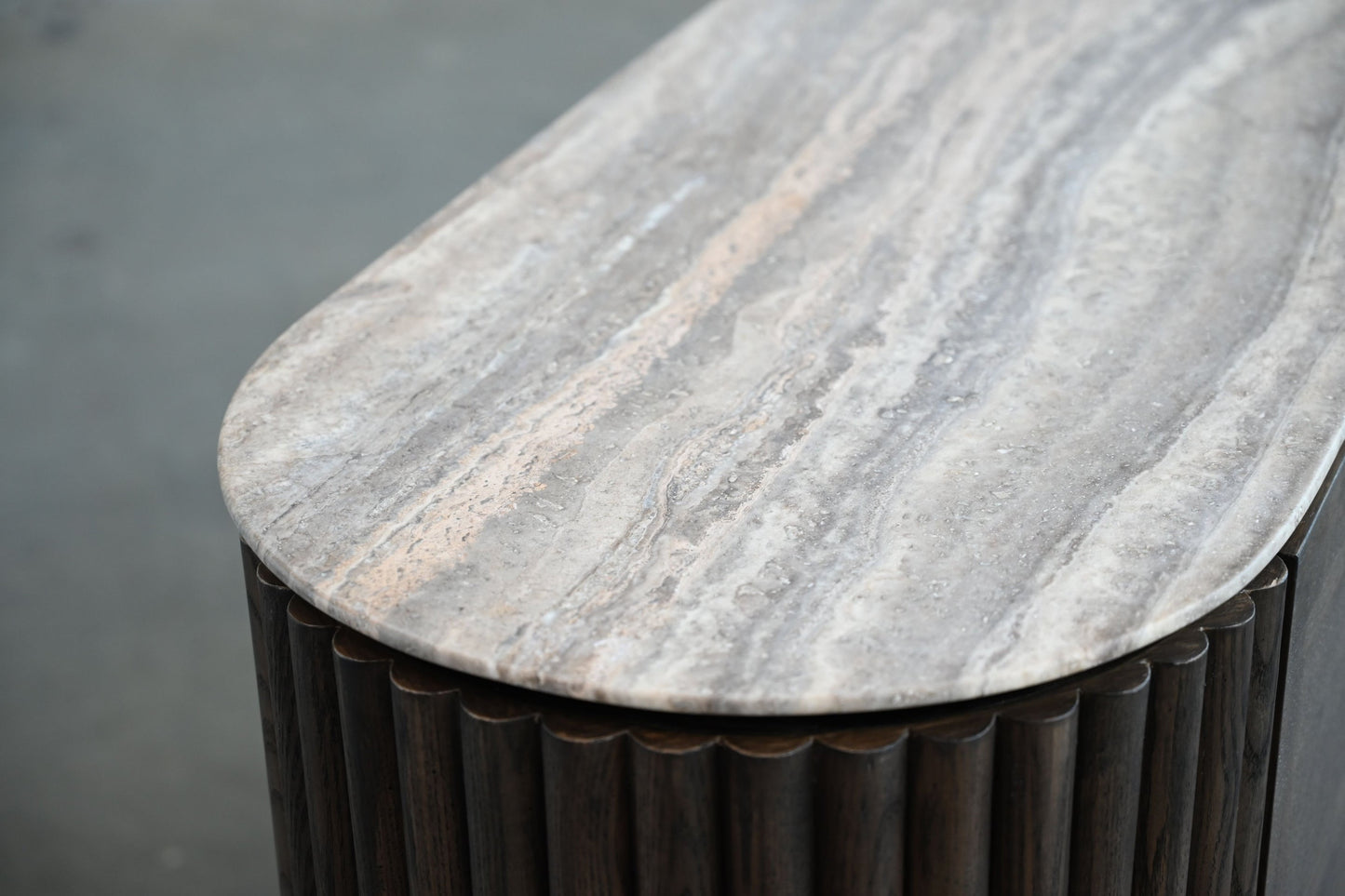 Koii Sideboard In Silver Grey Travertine