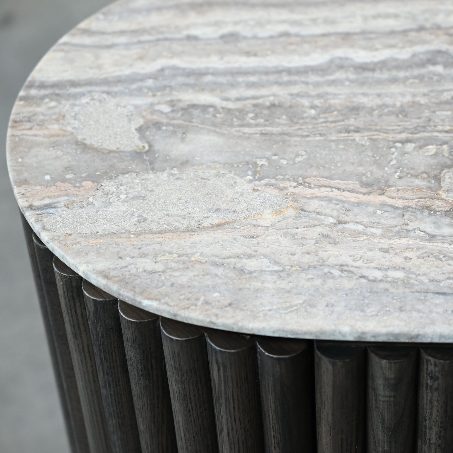 Koii Sideboard In Silver Grey Travertine