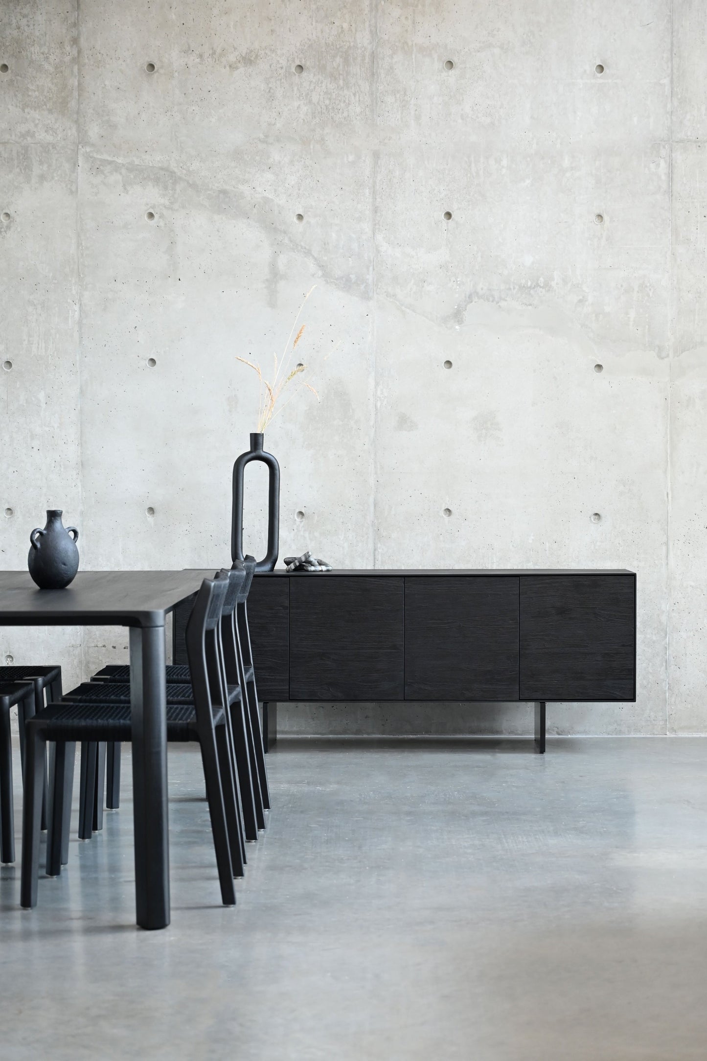 Block Sideboard In Black Soot /Brushed Doors
