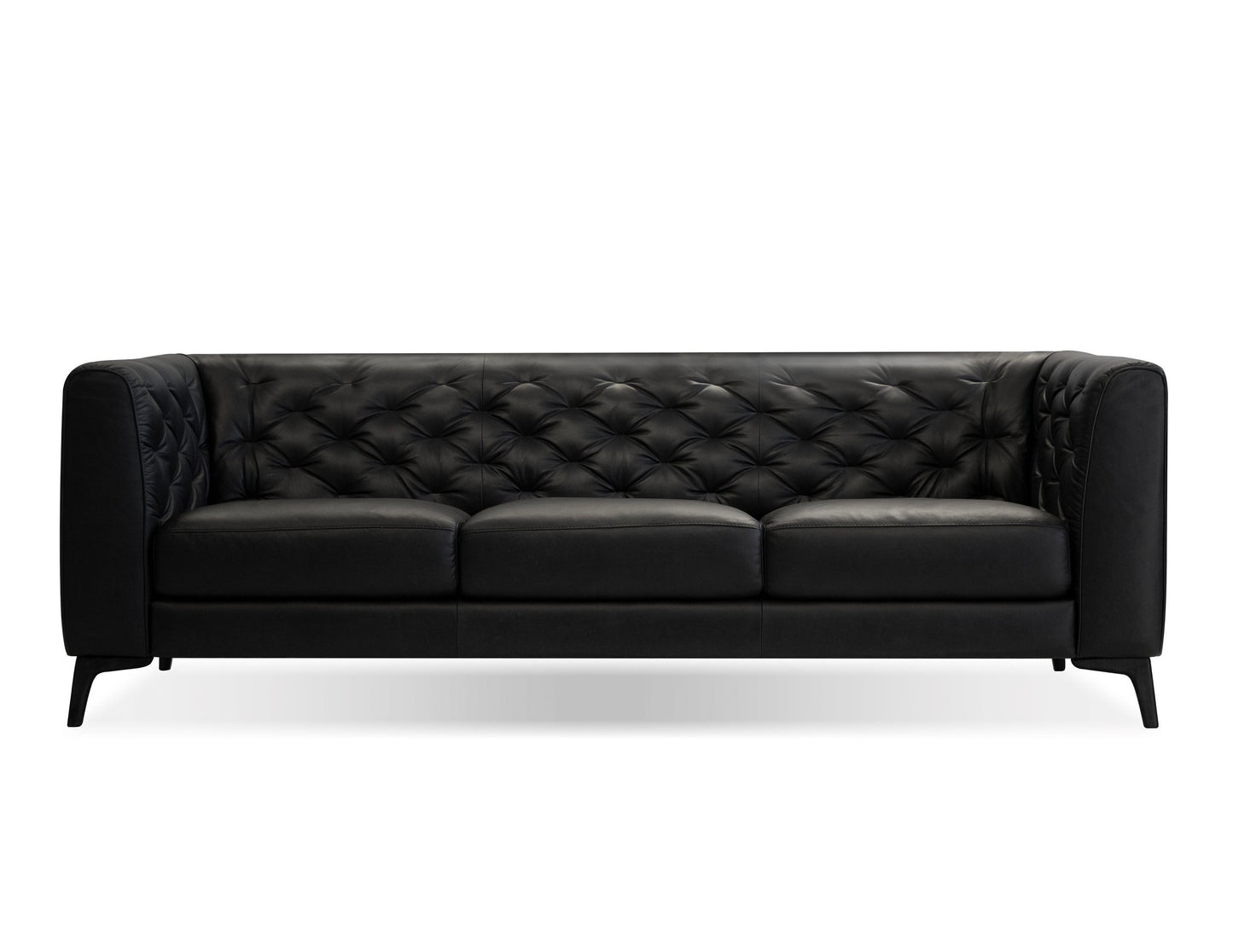 Dalton Leather Sofa In Black