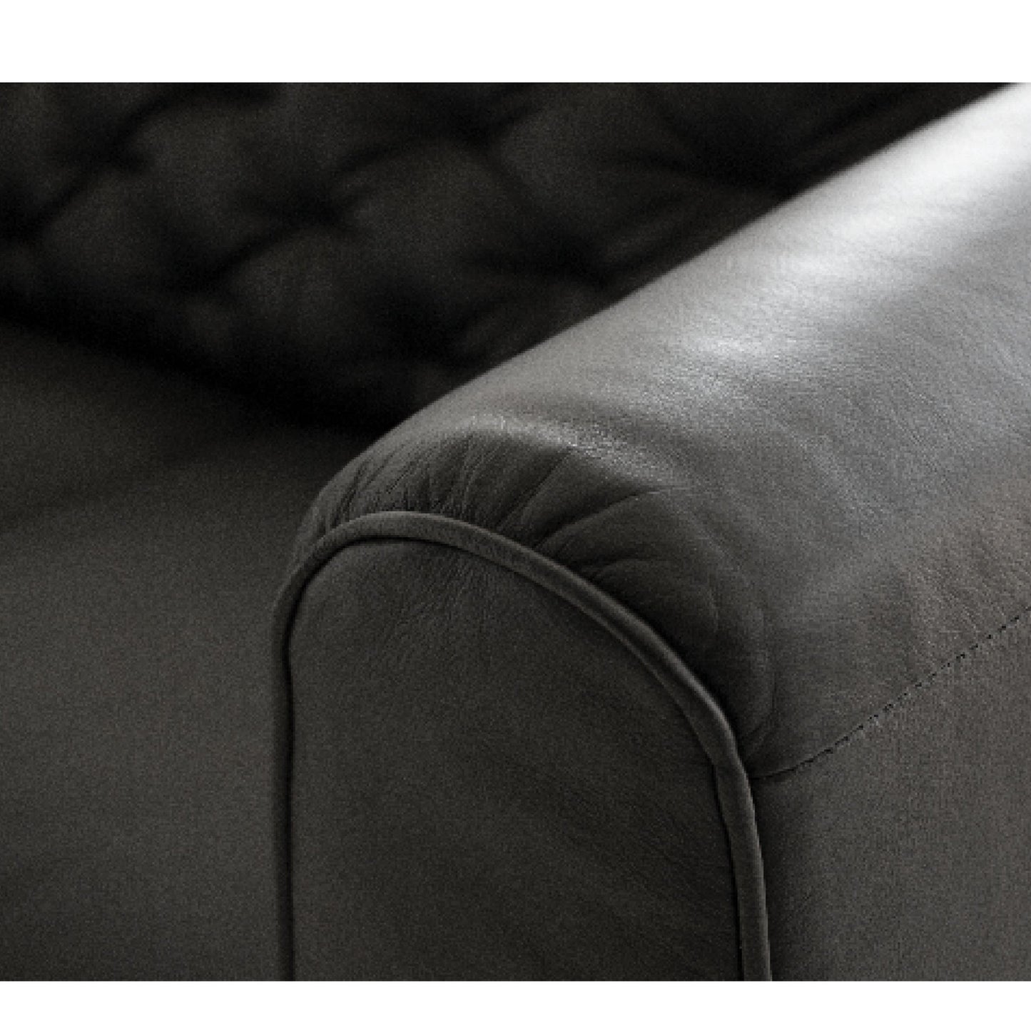 Dalton Leather Sofa In Black
