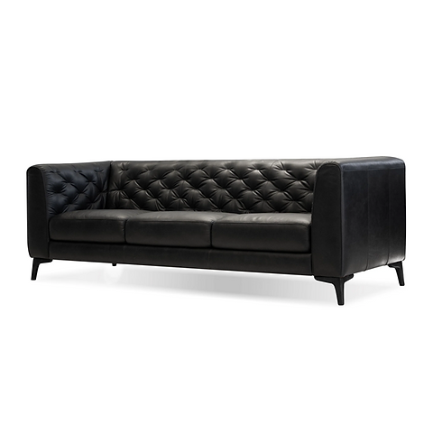 Dalton Leather Sofa In Black