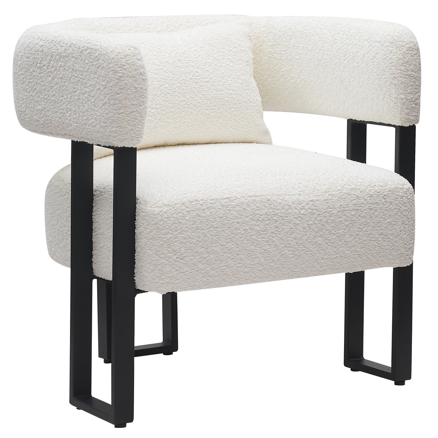 Scarlet Accent Chair In Ivory Boucle And Black
