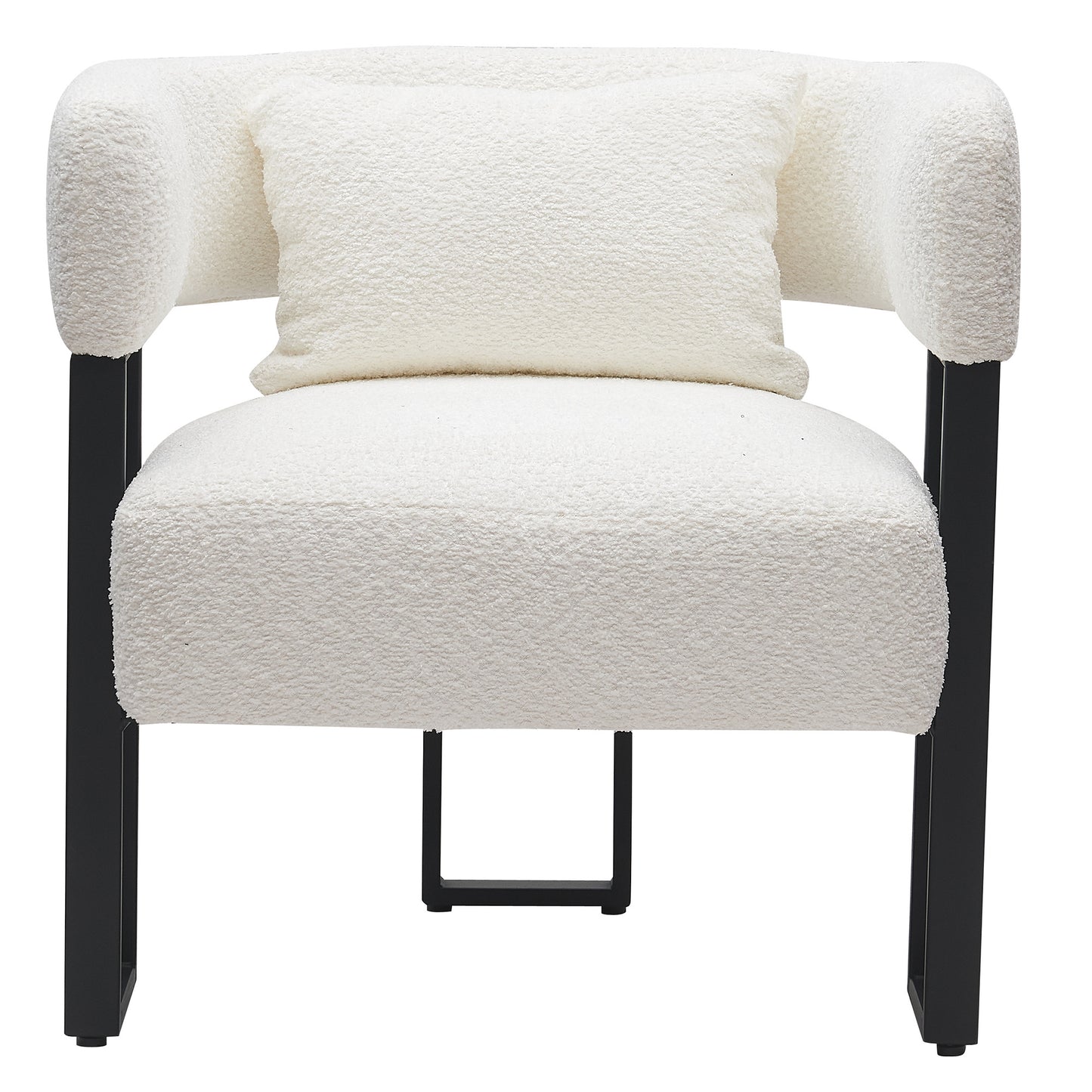 Scarlet Accent Chair In Ivory Boucle And Black