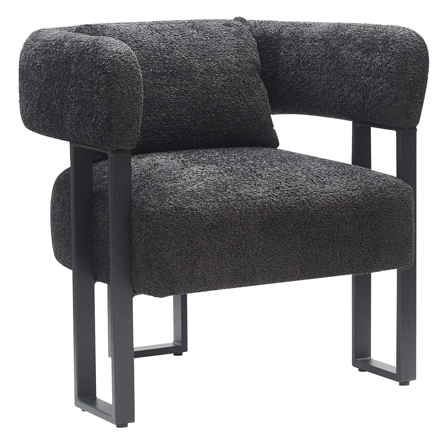 Scarlet Accent Chair In Charcoal Boucle And Black