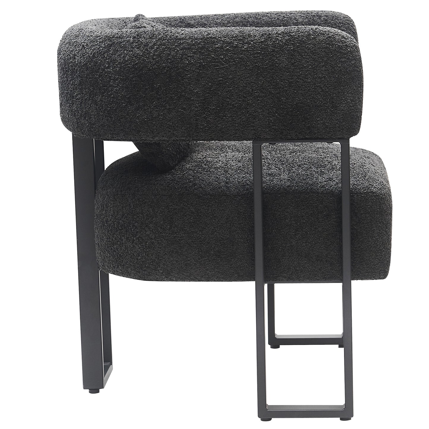 Scarlet Accent Chair In Charcoal Boucle And Black