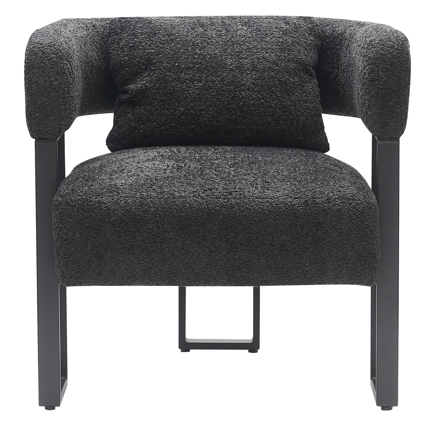 Scarlet Accent Chair In Charcoal Boucle And Black