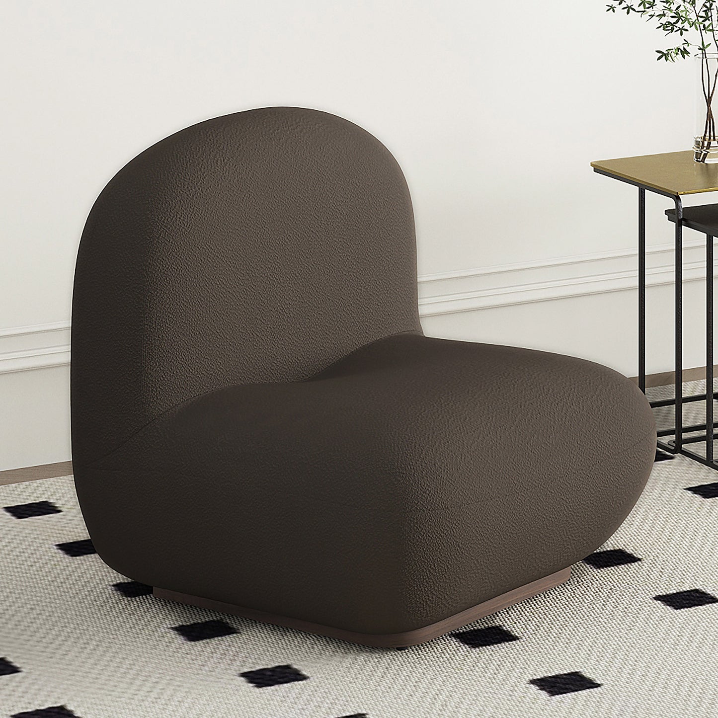 Zilano Accent Chair In Charcoal Boucle