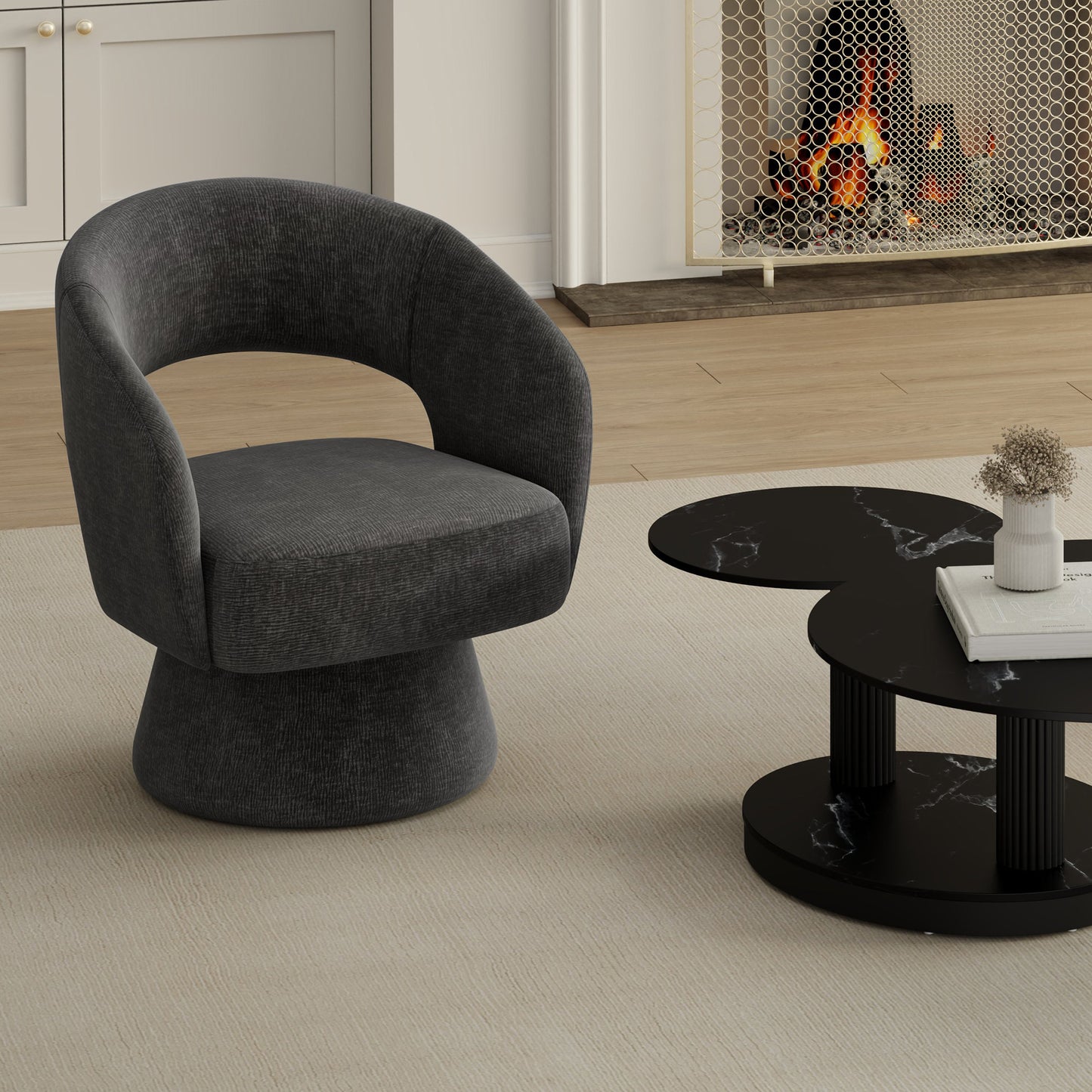 Santo Accent Chair In Charcoal