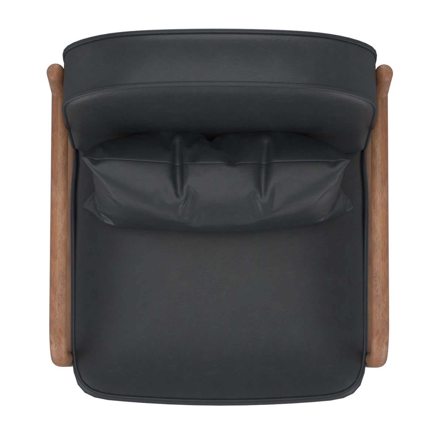 Fani Accent Chair, Faux Leather In Black And Walnut