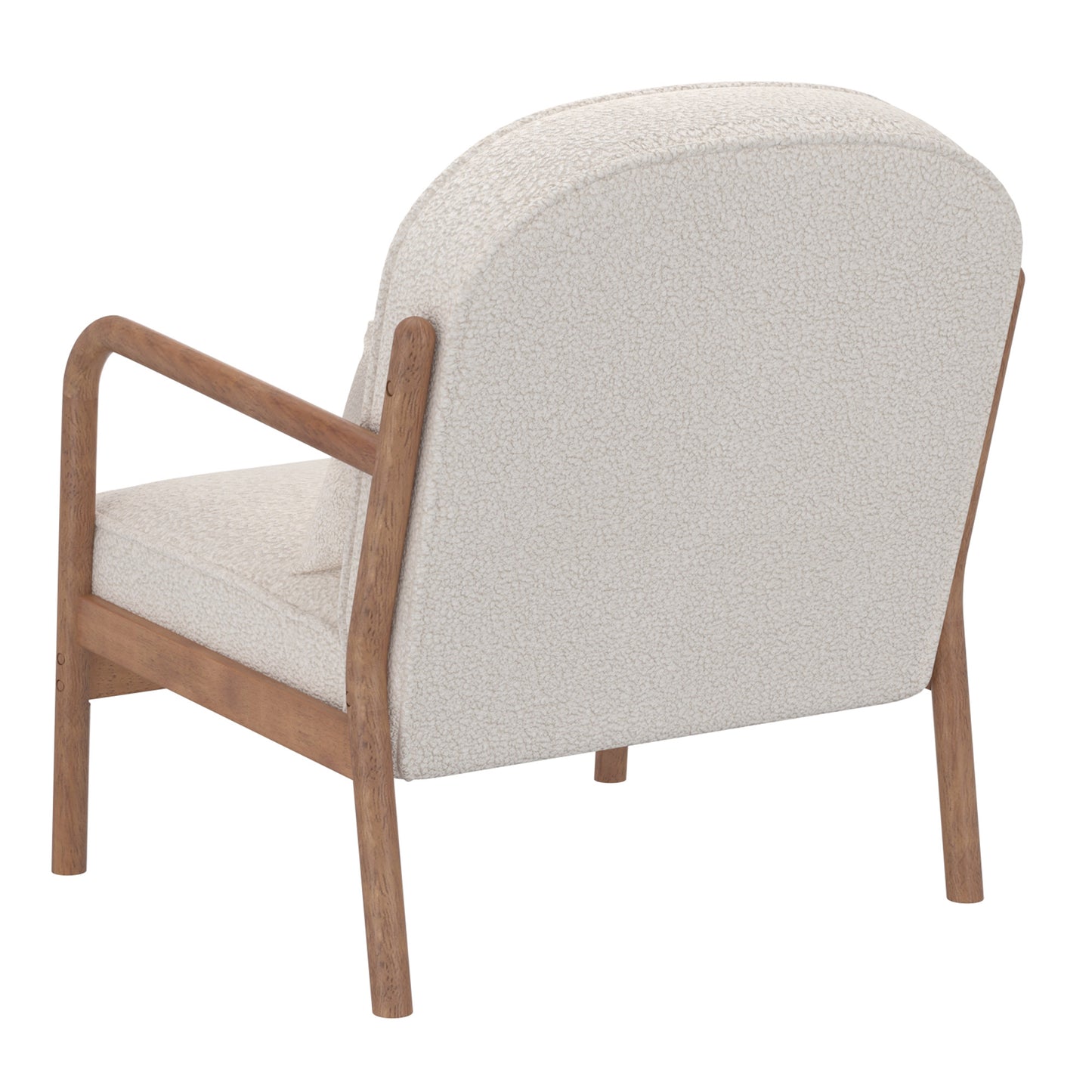 Fani Accent Chair, Fabric In White And Walnut