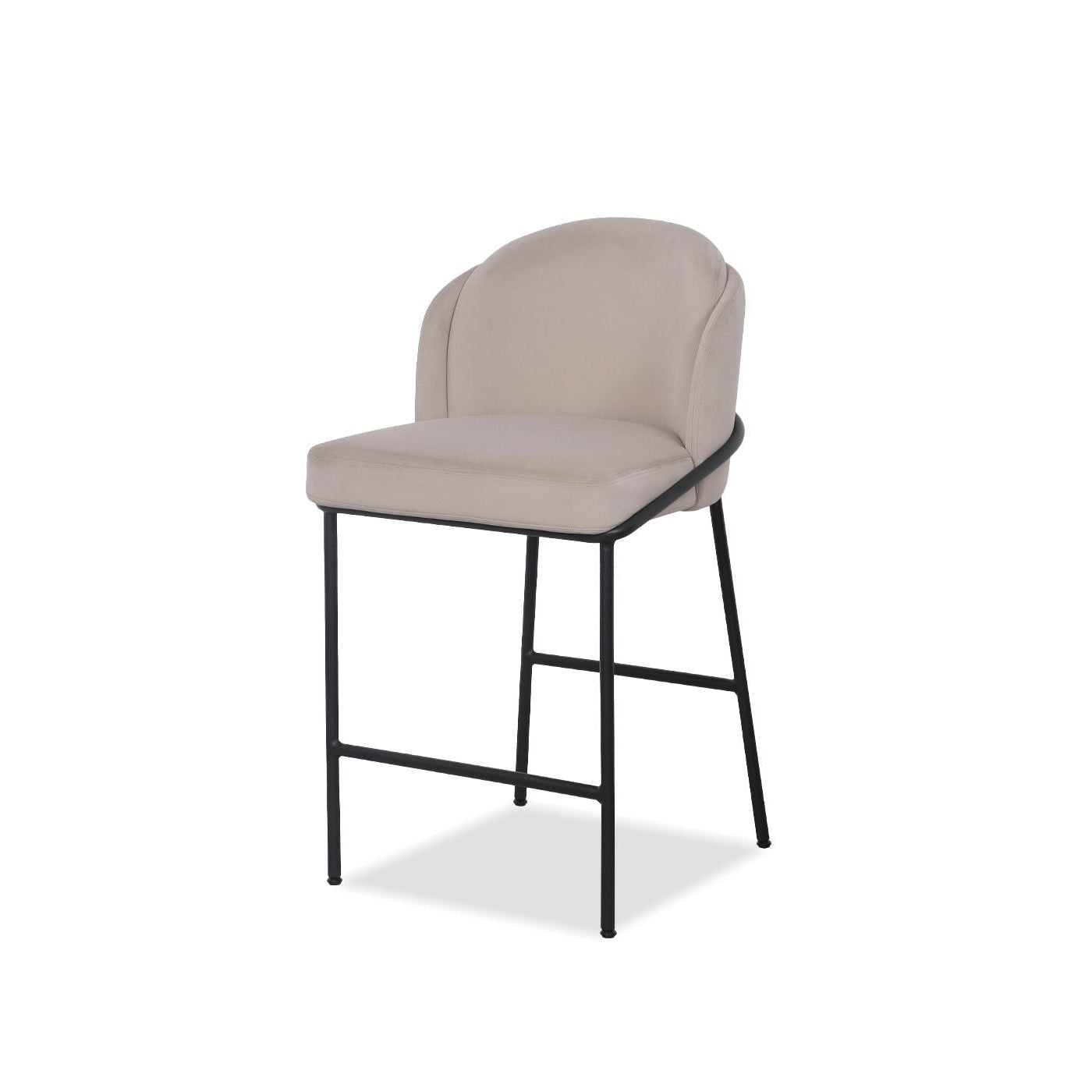 Wallen Counter Stool In Champagne With Black Base