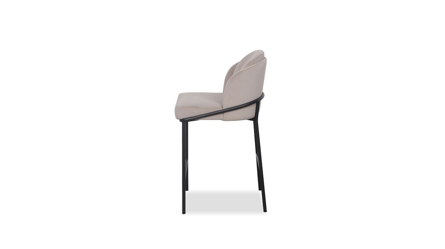 Wallen Counter Stool In Champagne With Black Base