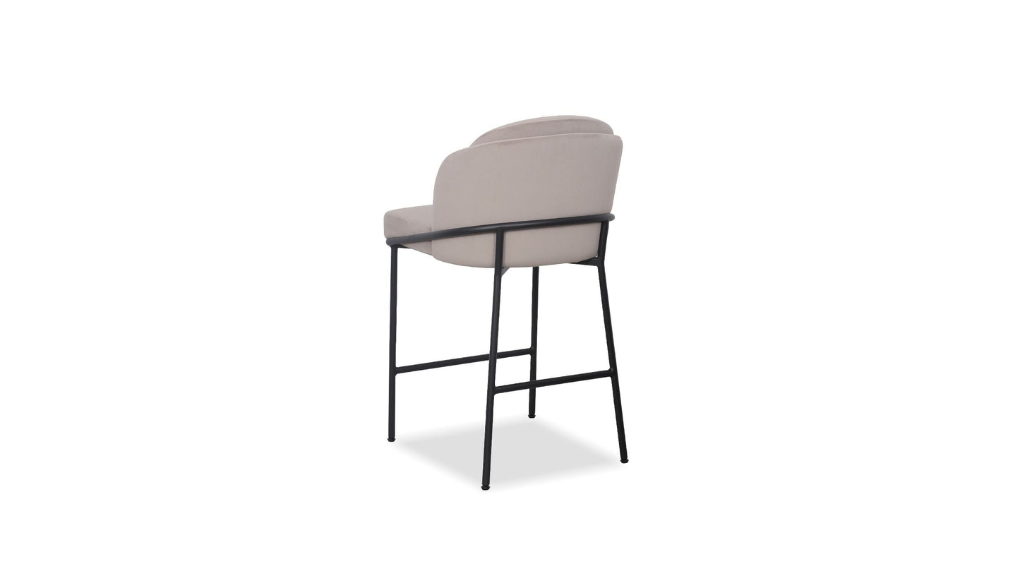 Wallen Counter Stool In Champagne With Black Base