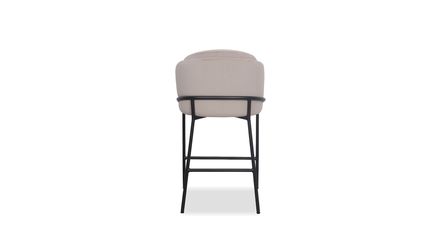 Wallen Counter Stool In Champagne With Black Base