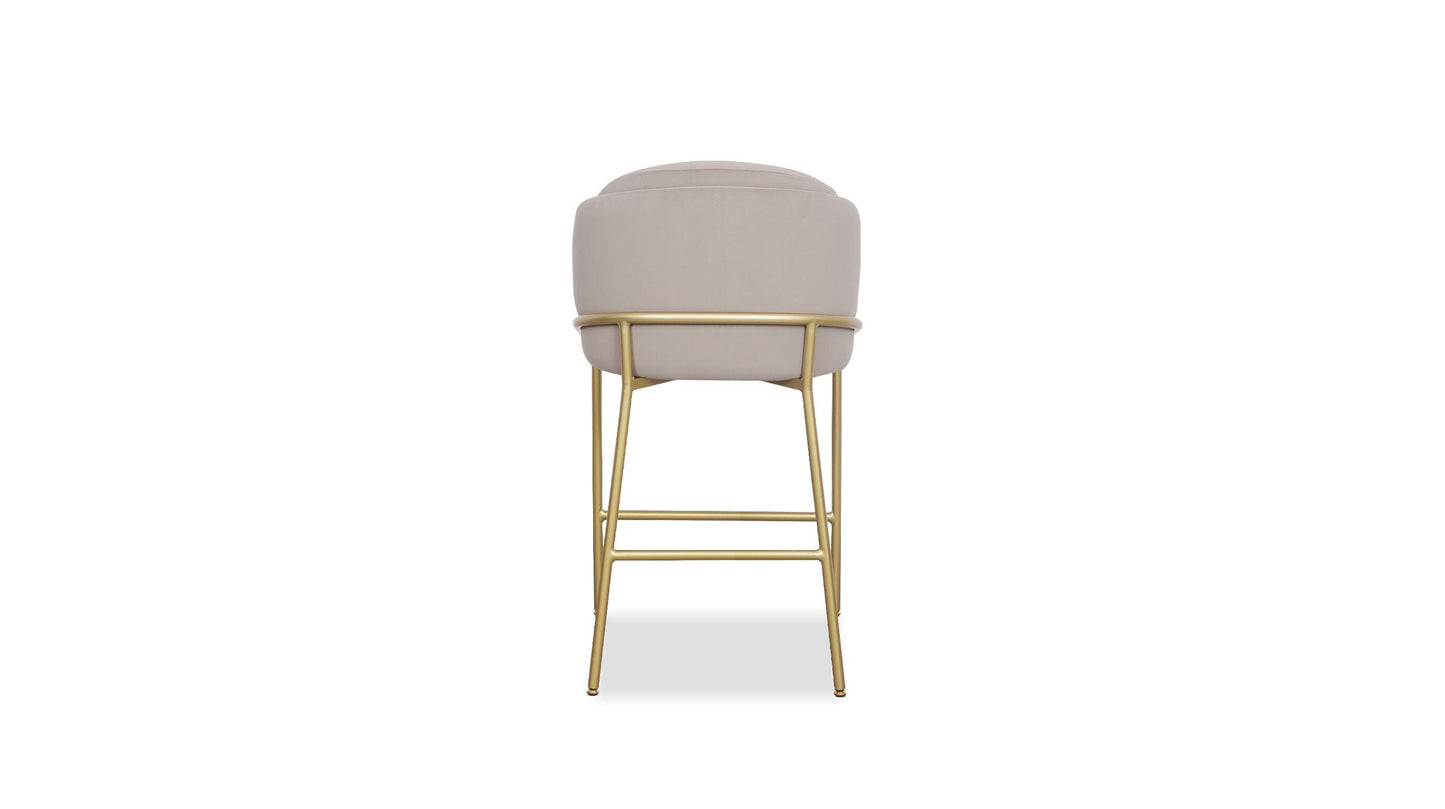 Wallen Counter Stool In Champagne With Gold Base