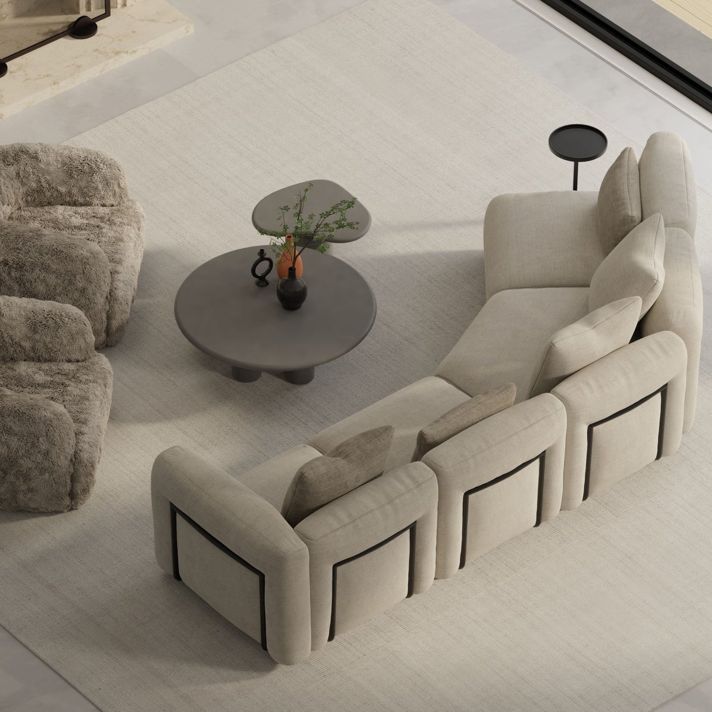 Maarten Raf Sectional In Desert Taupe