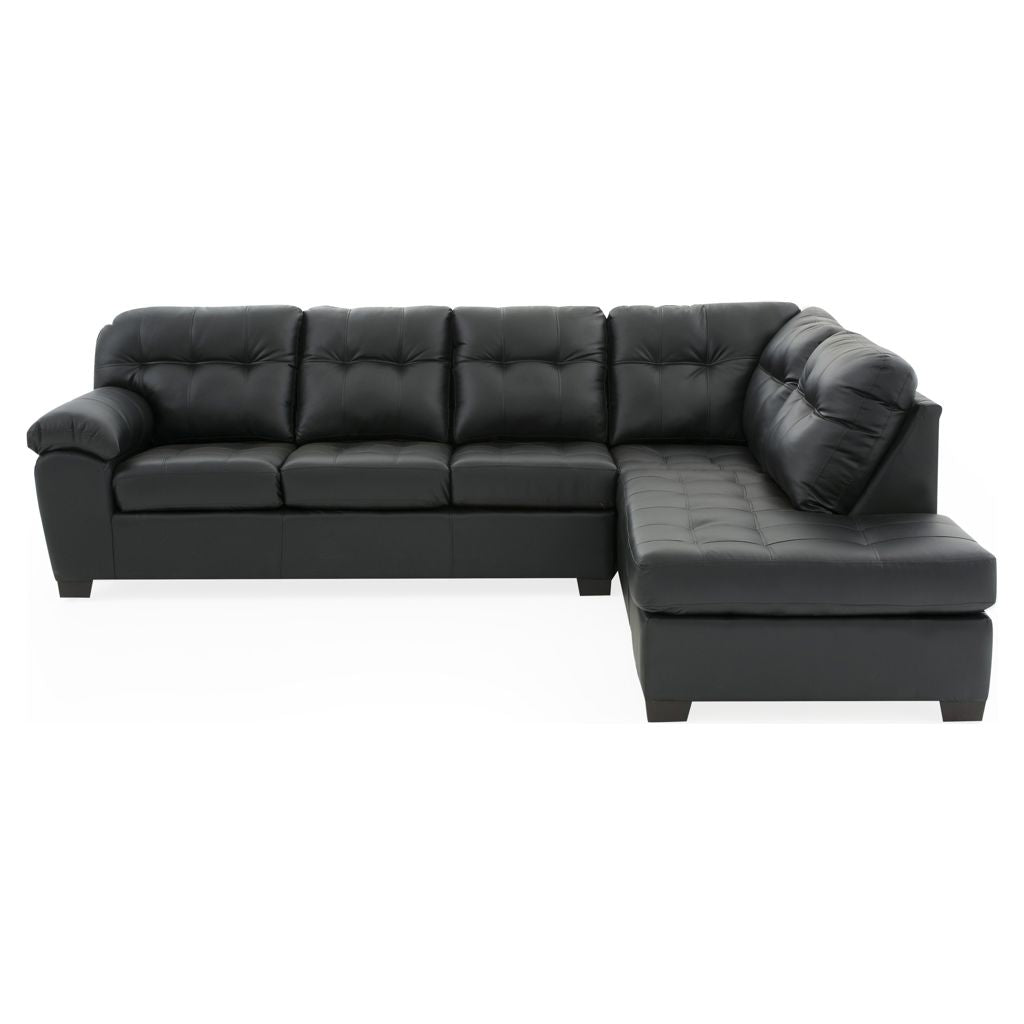 Faux Black Leather Sectional