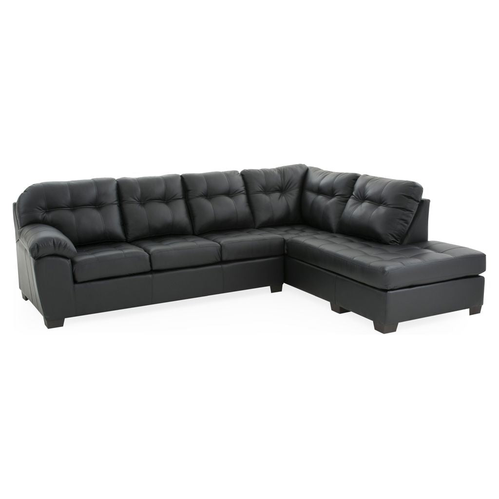 Faux Black Leather Sectional