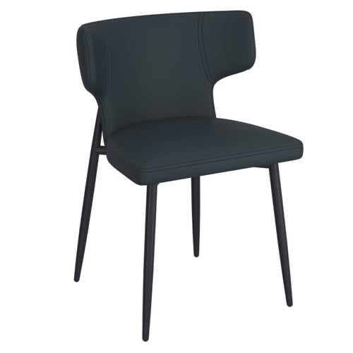 Emery/Olis 5pc Dining Set in White with Black Chair