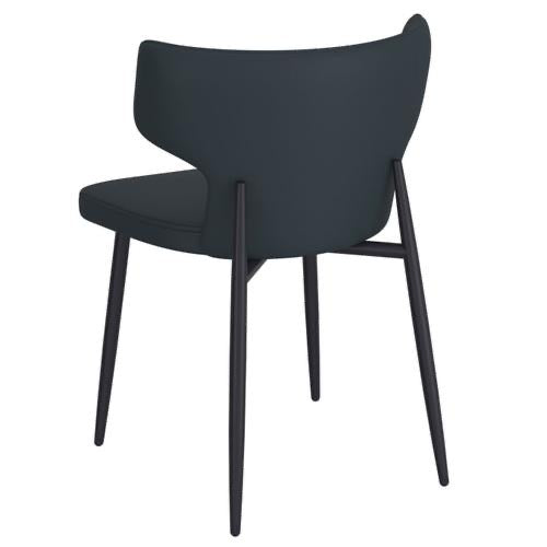 Emery/Olis 5pc Dining Set in White with Black Chair