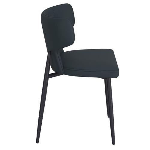 Emery/Olis 5pc Dining Set in White with Black Chair