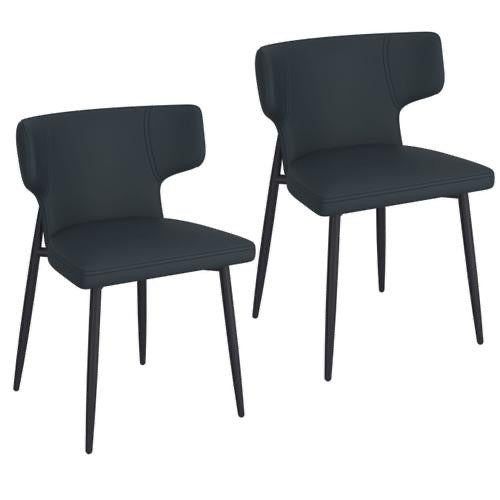 Emery/Olis 5pc Dining Set in White with Black Chair