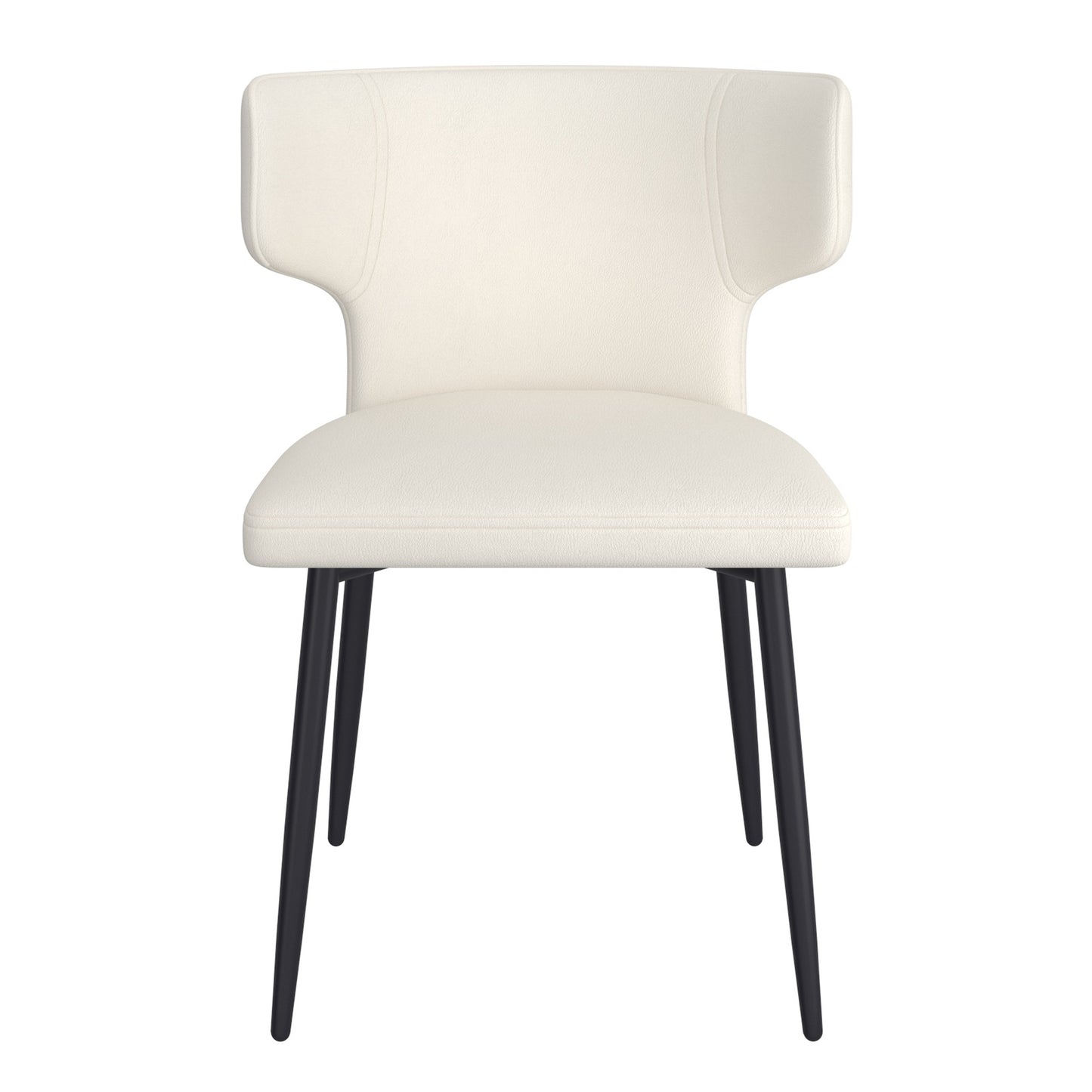 Olis Dining Chair, set of 2, in Beige Faux Leather and Black